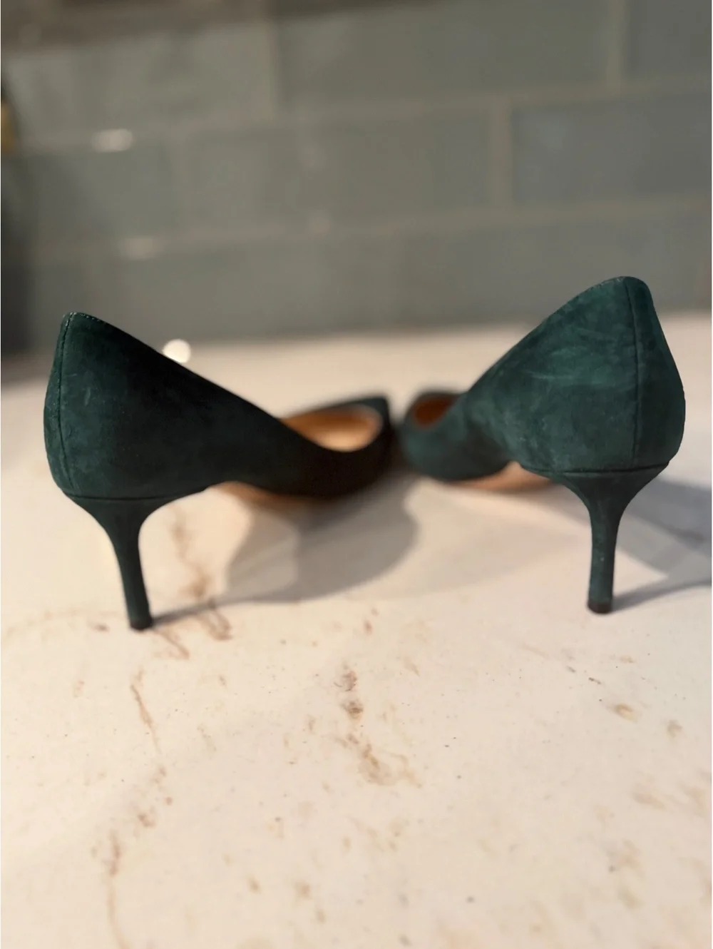 Jimmy Choo Women's Romy Suede Pointed-Toe Pumps Forest Green EU37/US6.5